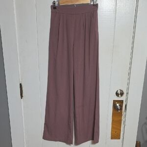 Veiled New York Women's Pants Mauve Side Zip Pickets Wide Leg Sz S Reg. EUC
